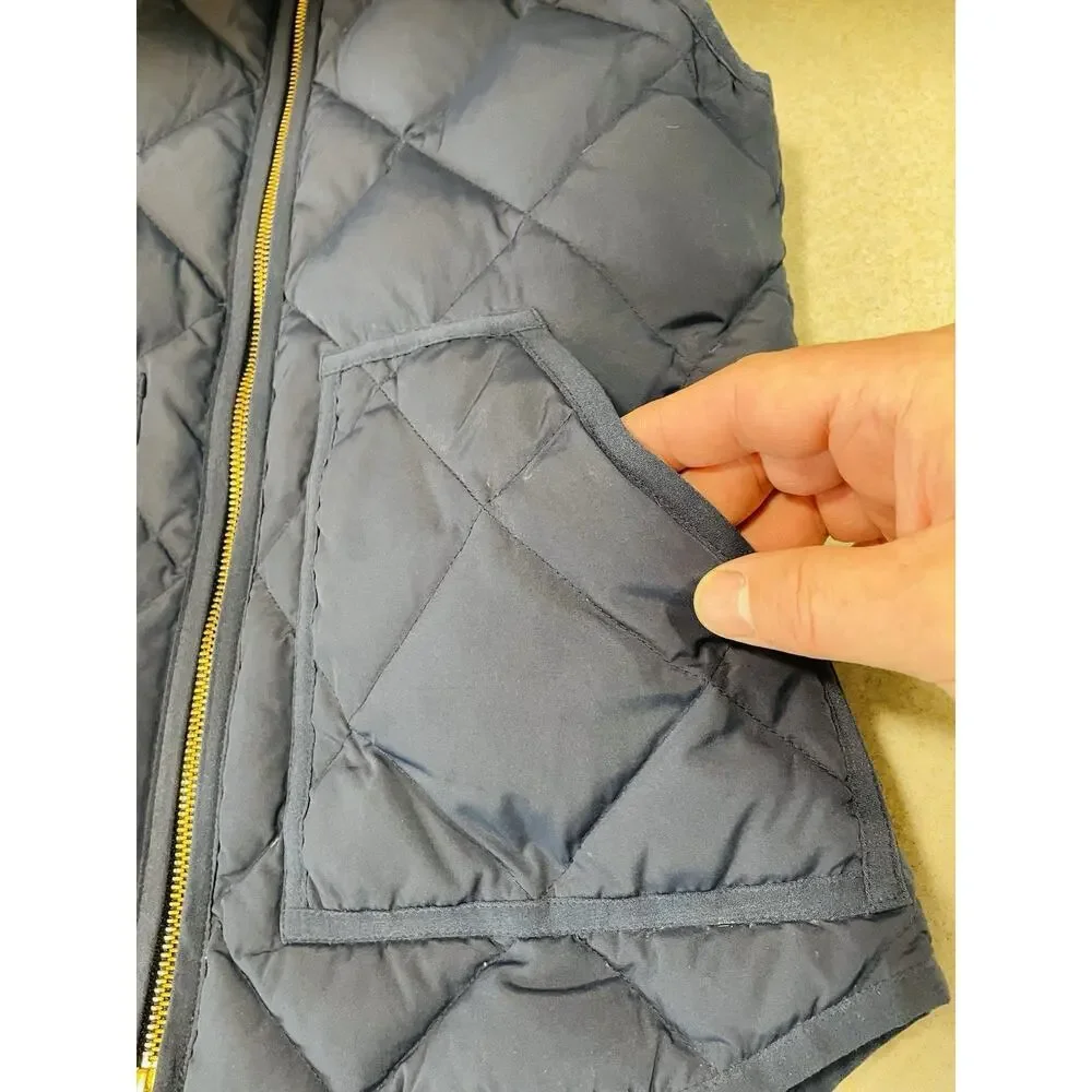 J. Crew Quilted Puffer Vest Women XXS Blue Down Insulated Casual Hiking Gorpcore